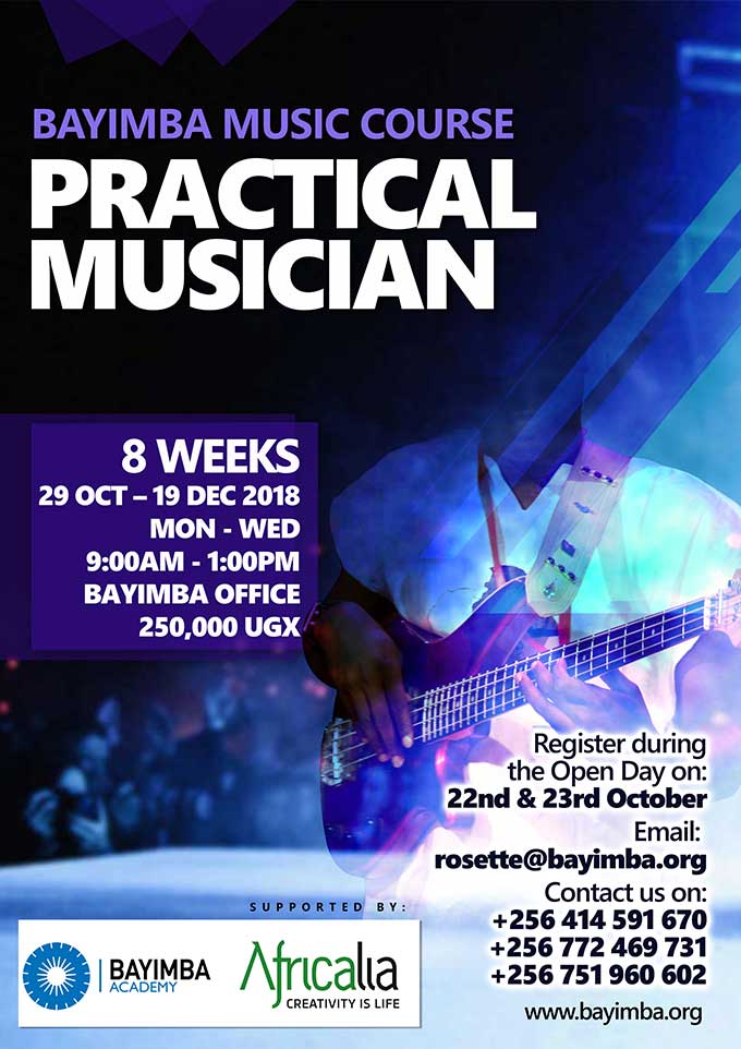 Poster 2018 Bayimba Practical Musician training